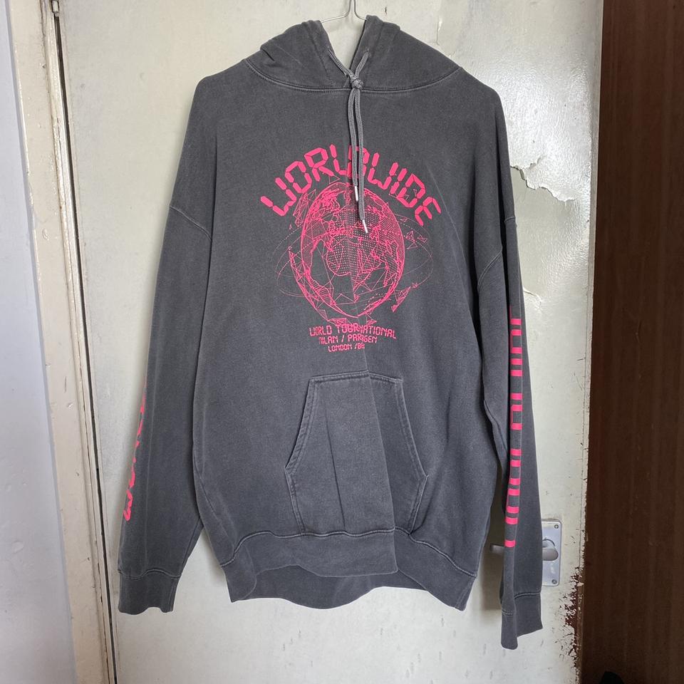 Grey and discount pink worldwide hoodie