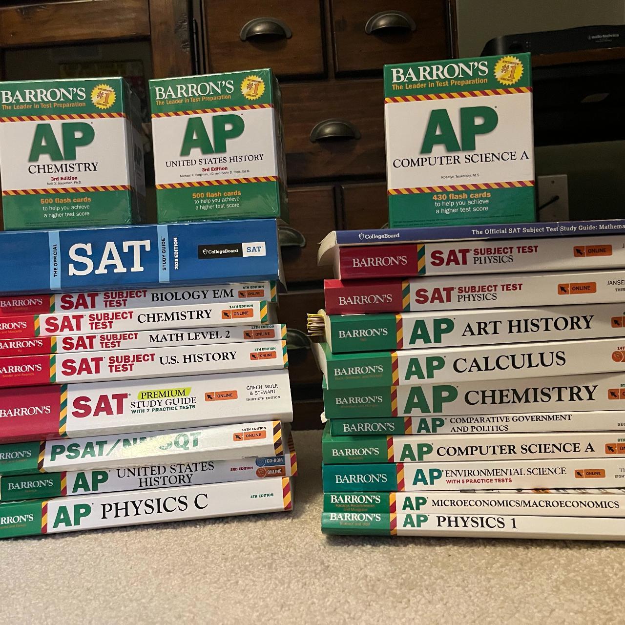 Massive AP/SAT Prep Book/Flashcard Lot Entire Lot -... - Depop