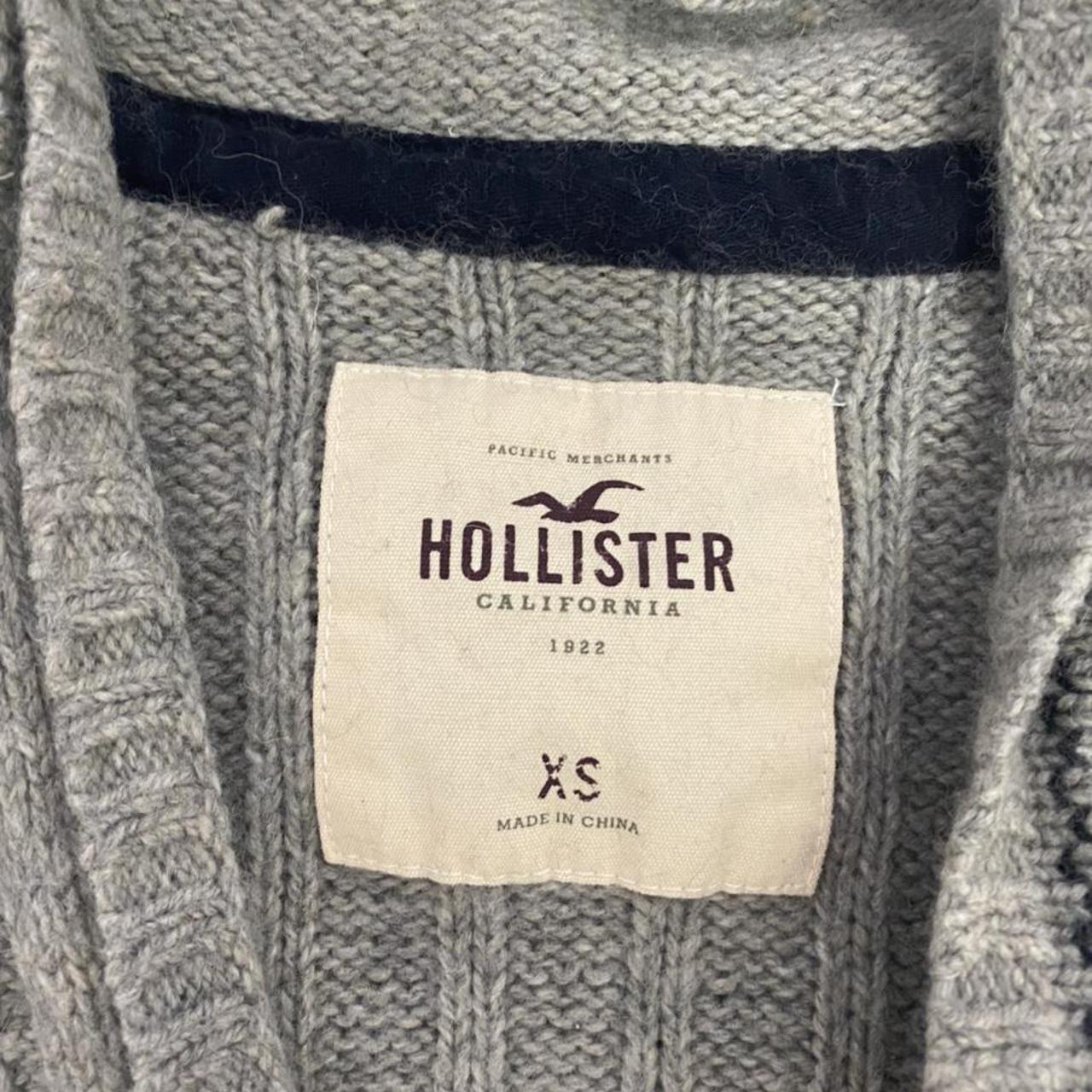 hollister babydoll long hooded sweater grey with... - Depop