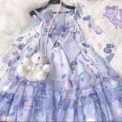 angelic pretty dream marine jsk set with a hairclip... - Depop