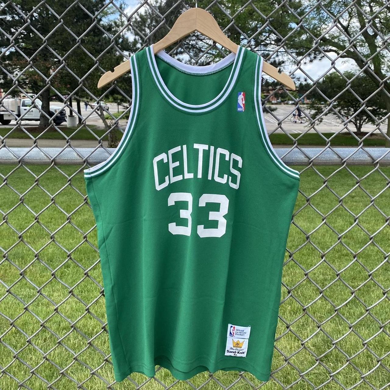 🍀 Vintage Boston Celtics Larry Bird Sandknit Jersey - Depop