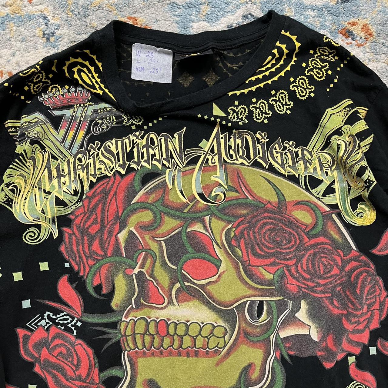 Vintage Y2K Christian Audigier Long Sleeve... Depop