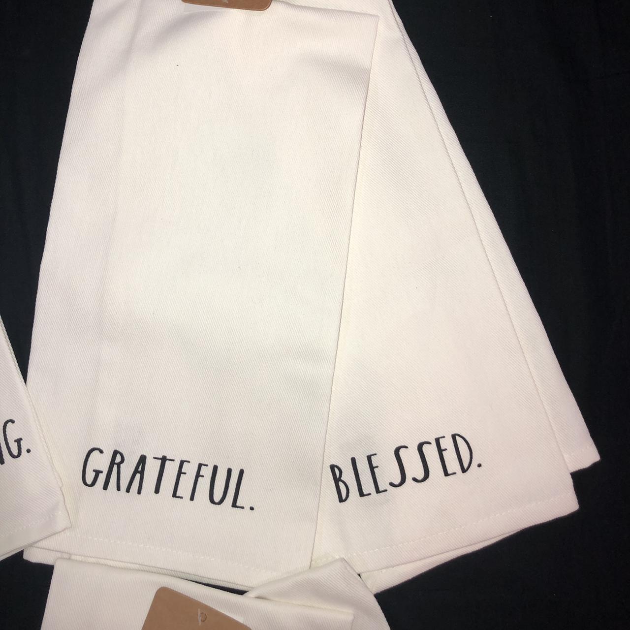 Rae Dunn GRATEFUL. BLESSED. set of 3 Kitchen Towels