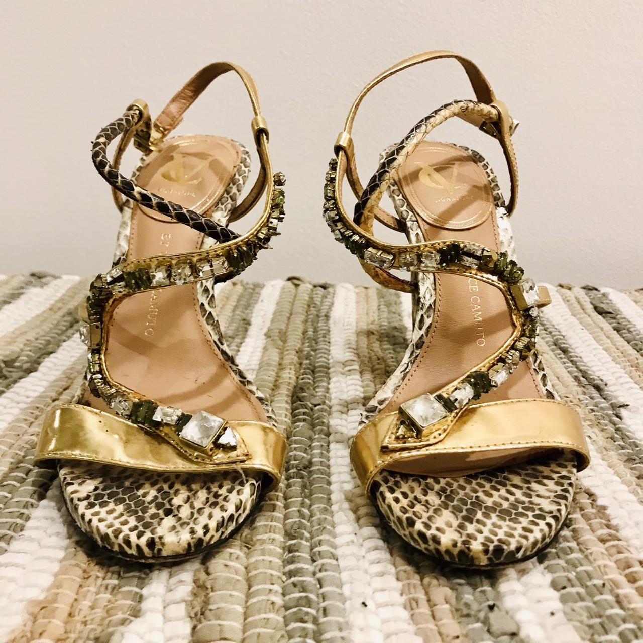 Vince Camuto leather and rhinestone adorned high Depop