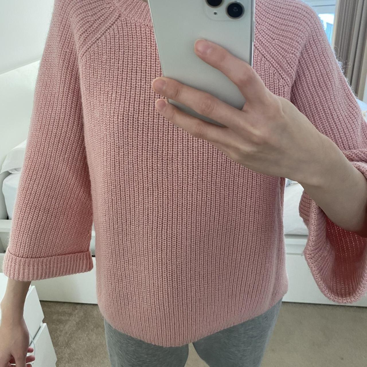 Pink Chunky Knit Jumper Wool Blend XS Fit size Depop