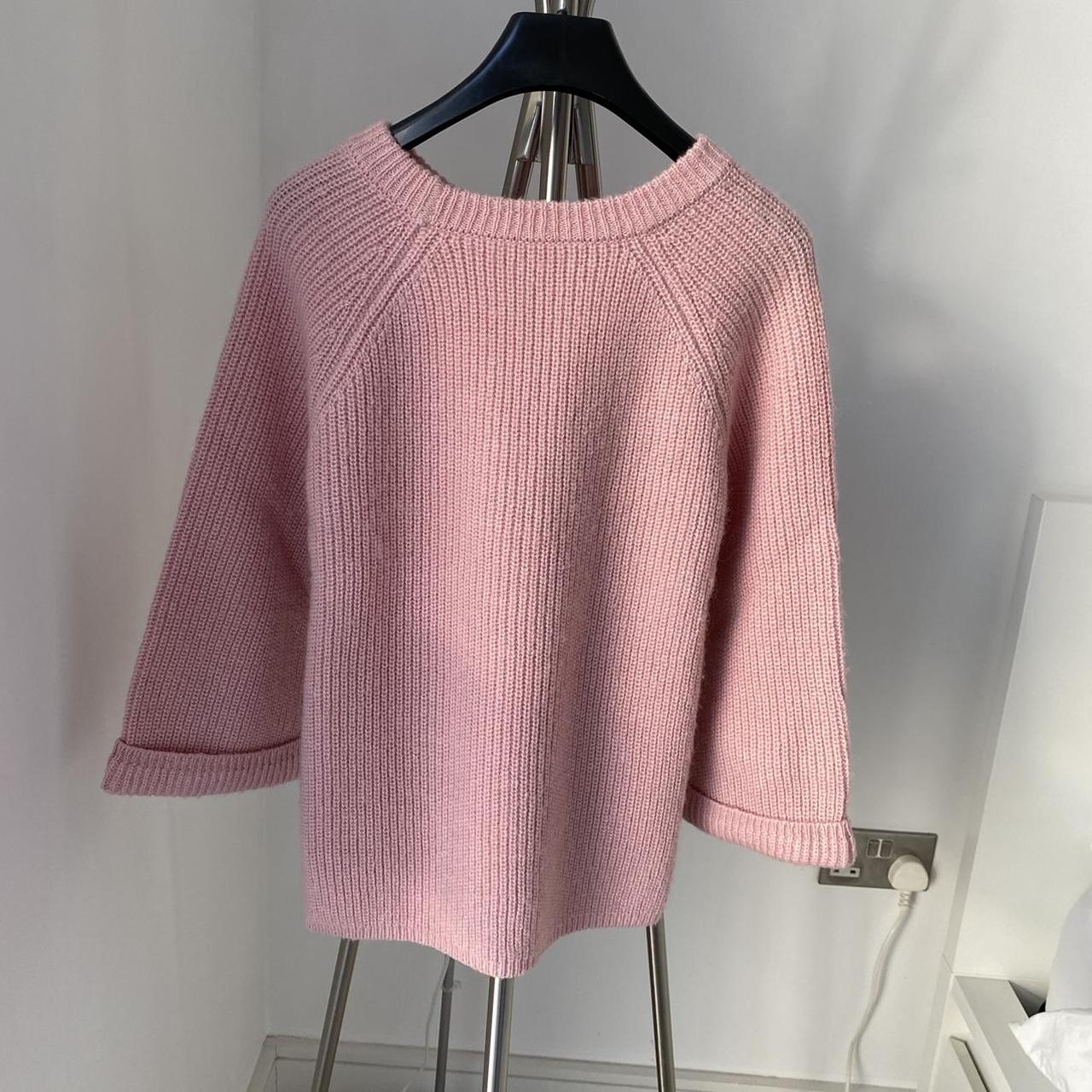 Pink Chunky Knit Jumper Wool Blend XS Fit size Depop