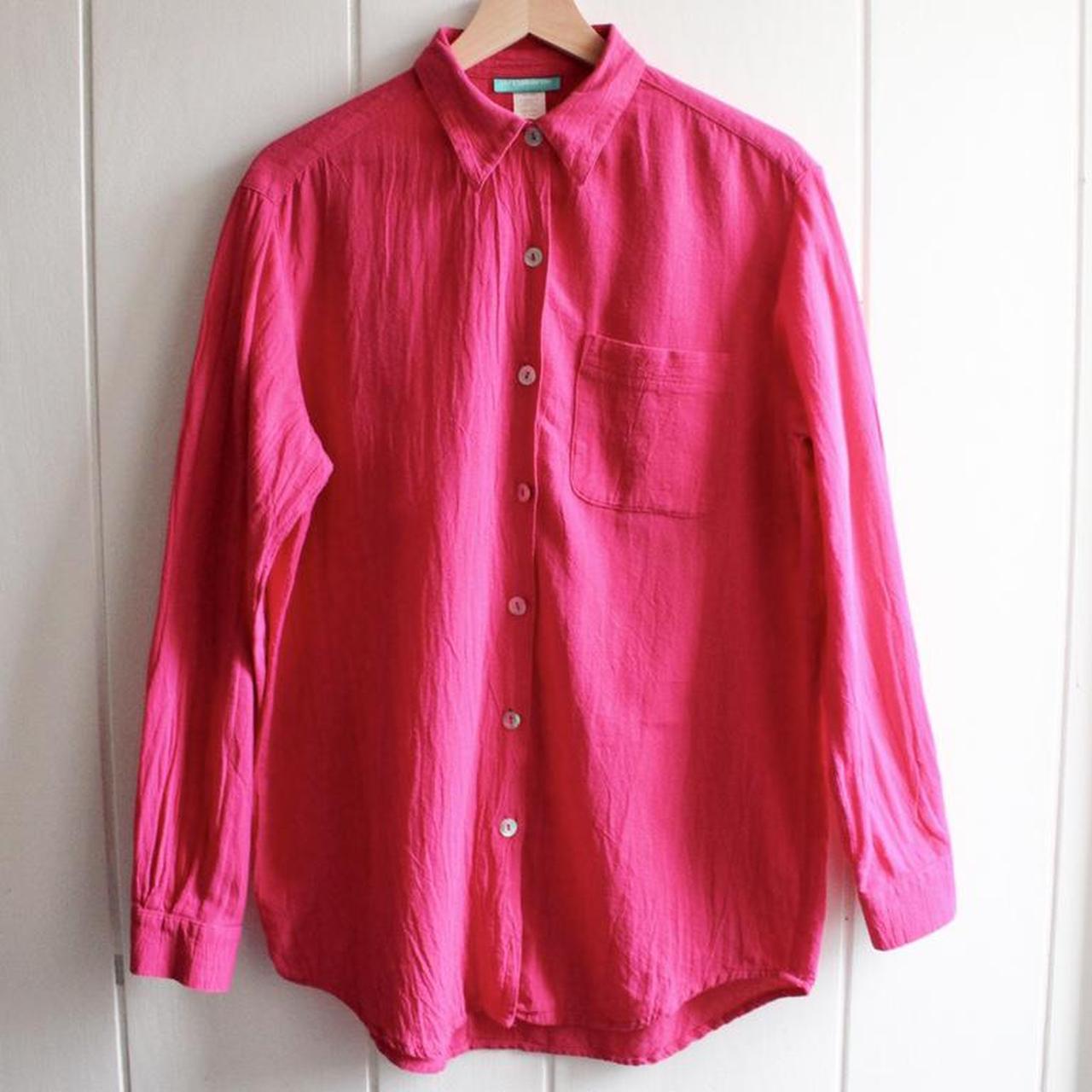 Classic 1980s vintage Liz Claiborne pink gauze,... - Depop