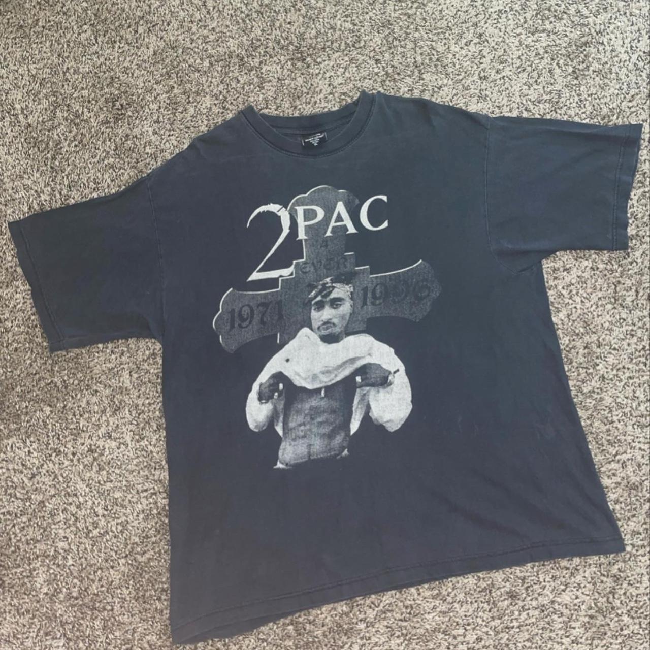 Vintage 2Pac Rap Tee on a Silver Edition Tag! Size... - Depop