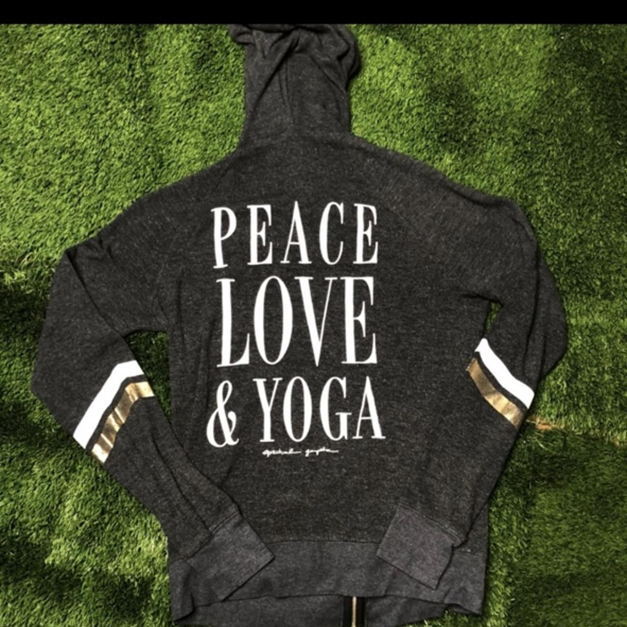 Spiritual Gangster Peace Love & Yoga Beach Hoodie... - Depop