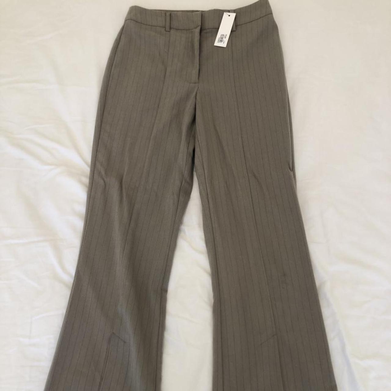 Glassons grey pinstripe flared pants. Size 8. Never... - Depop