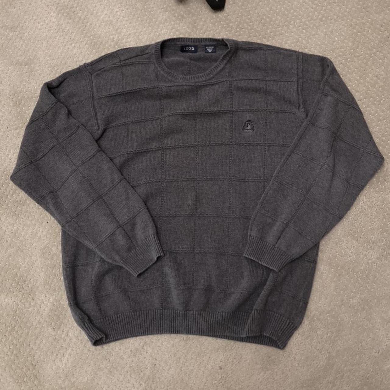 dark gray izod sweater - fits more like a medium or... - Depop