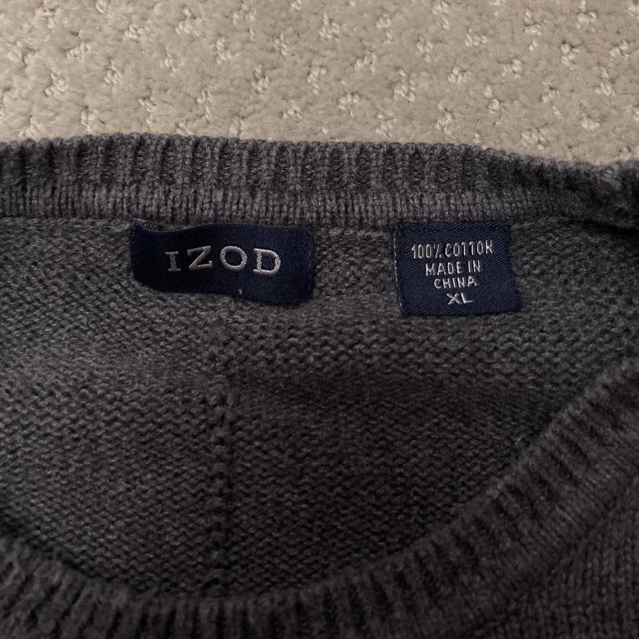 dark gray izod sweater - fits more like a medium or... - Depop