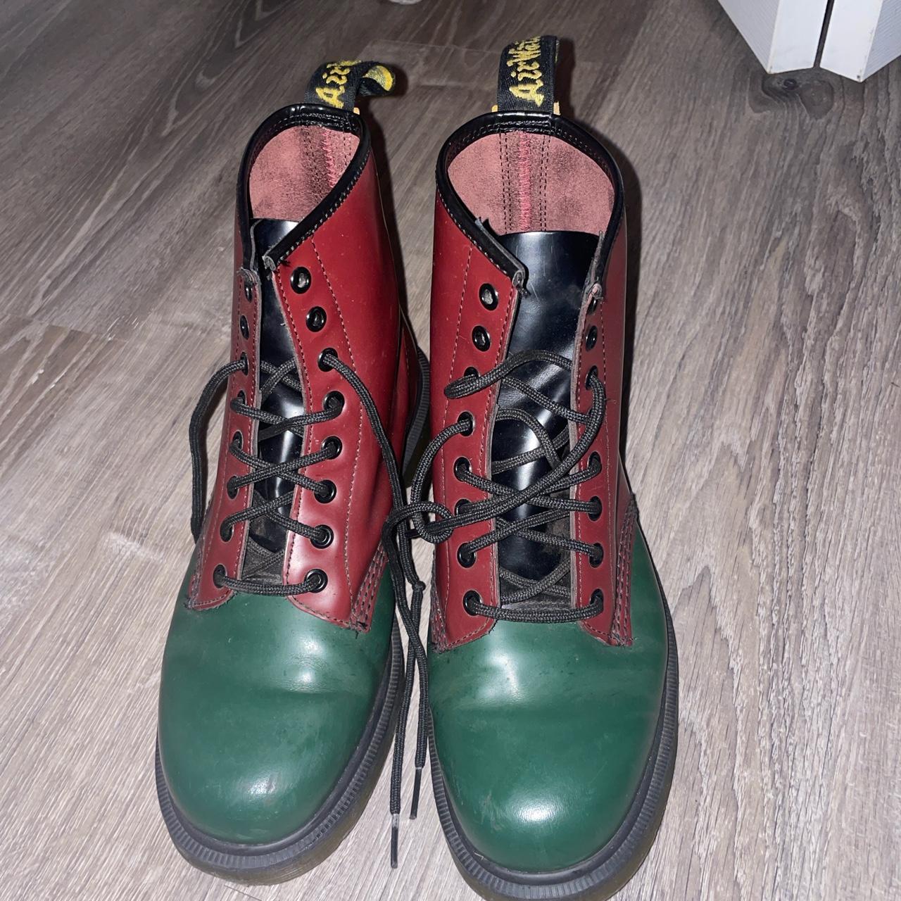 Vintage Doc Marten ankle boots features maroon/red... Depop
