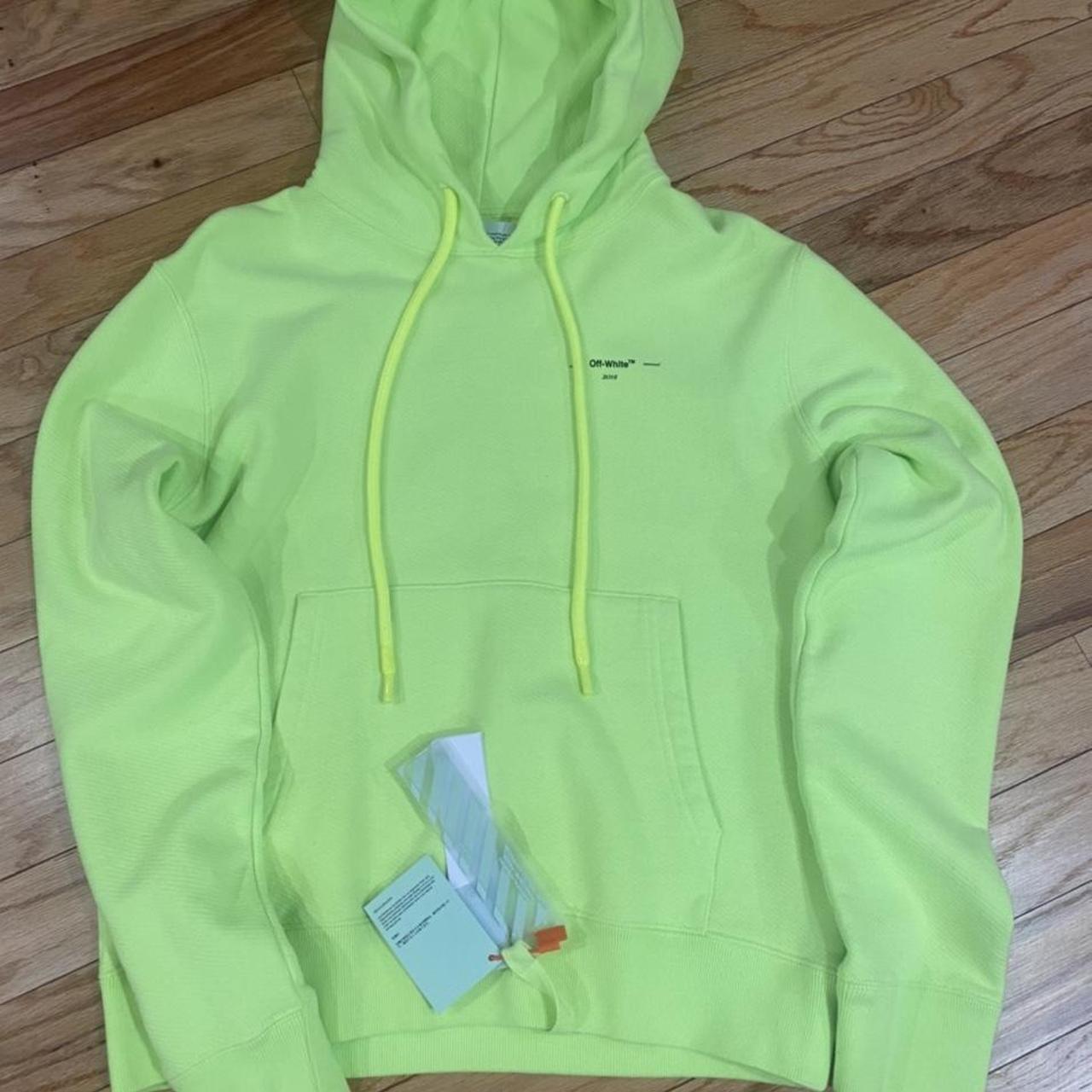 OFF-WHITE Neon Logo Pullover Hoodie -Size M Depop