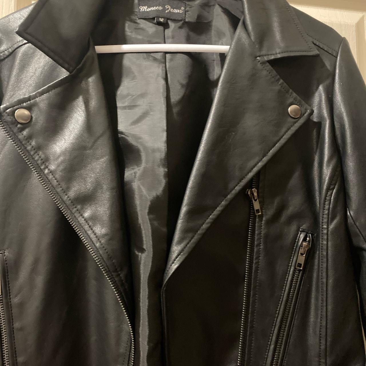 Leather jacket from Monaca Jeans. Size 12. - Depop