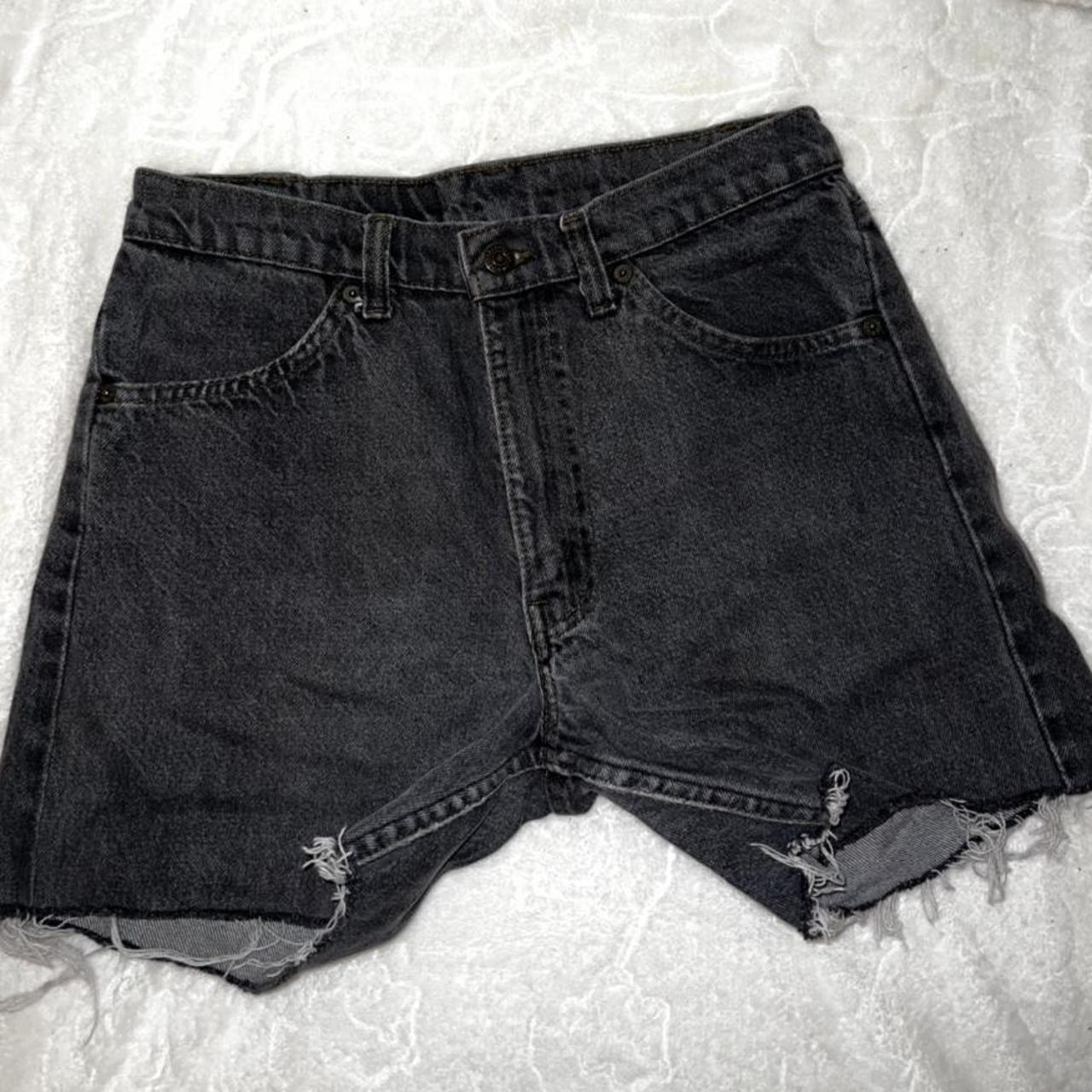 Grey Vintage Levi Distressed Shorts (W31,L32) - love - Depop