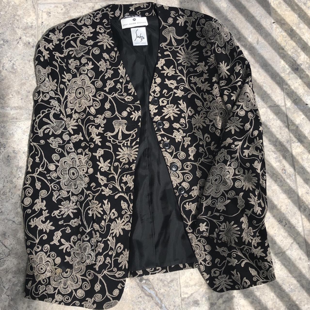 Saks Fifth Avenue Sahza Floral Jacket - Made In... - Depop