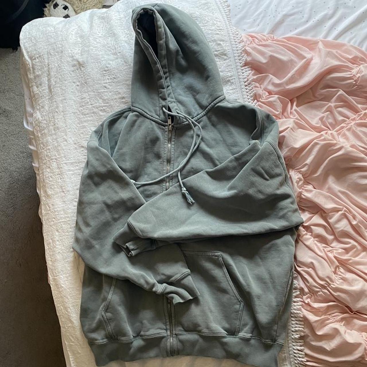 Brandy Melville Christy Hoodie in Dark Sage Green.... Depop