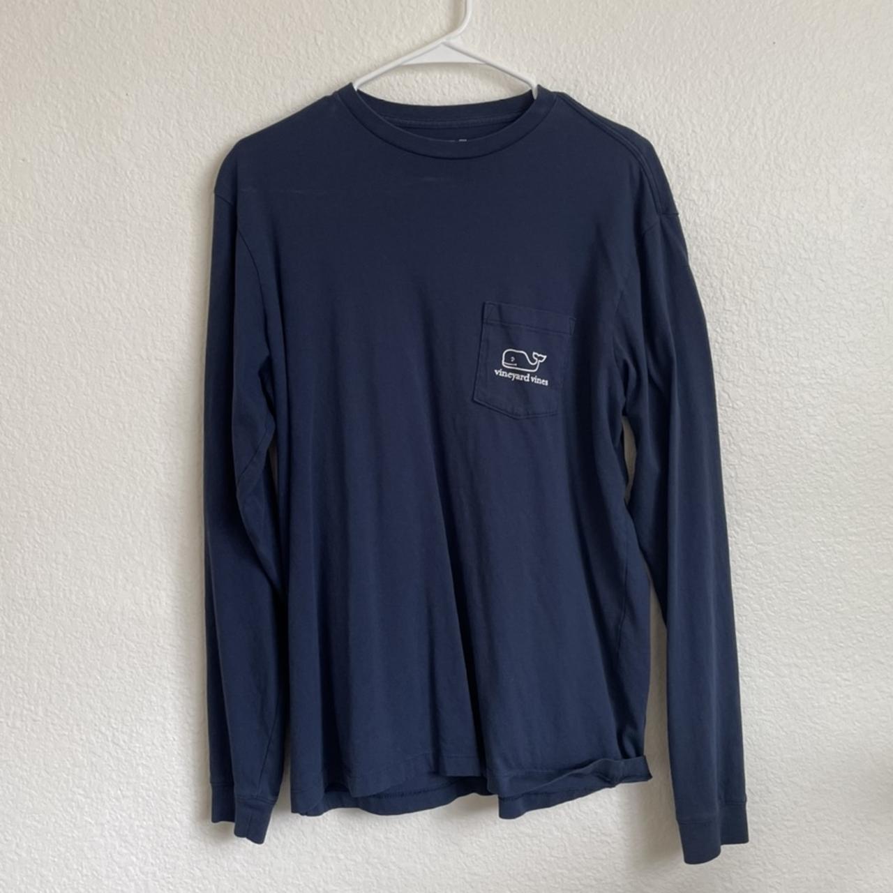 Vineyard Vines Navy Blue Long Sleeve Tee... - Depop