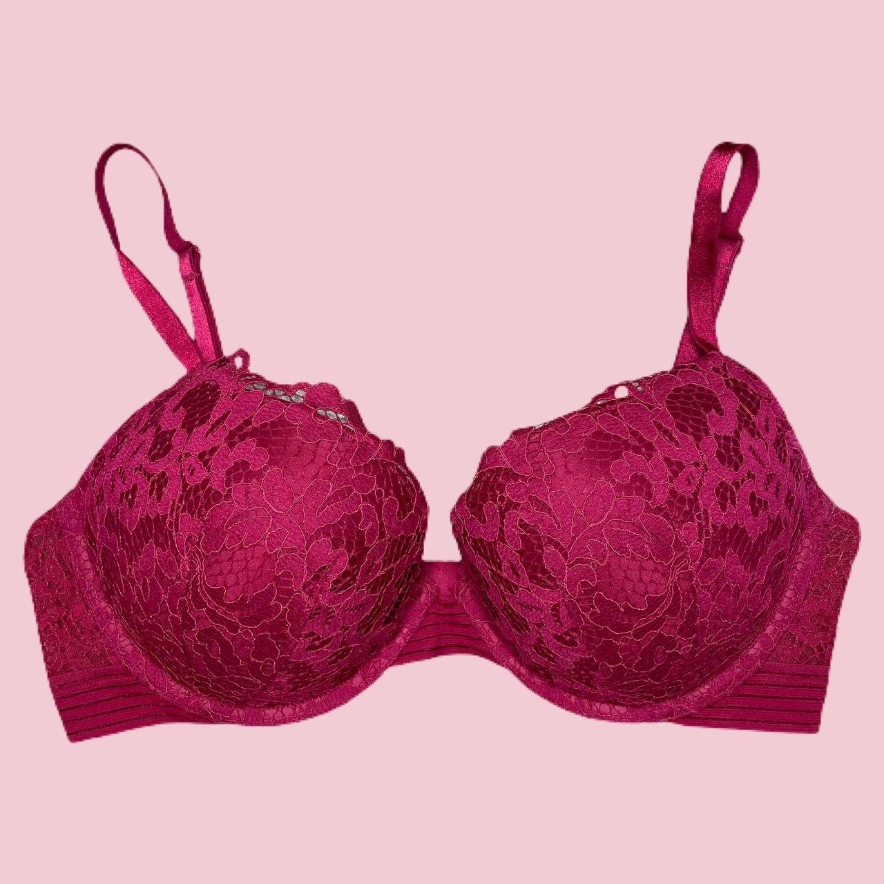 Victoria’s Secret Red Lace Push Up Padded Bra, In