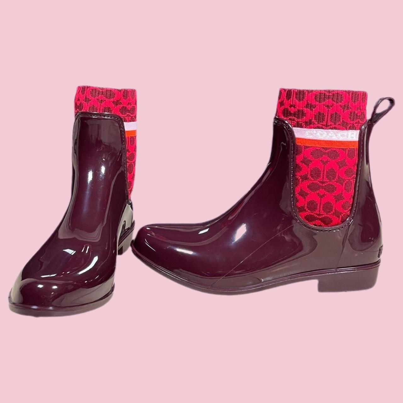 Coach Women's Burgundy and Red Boots