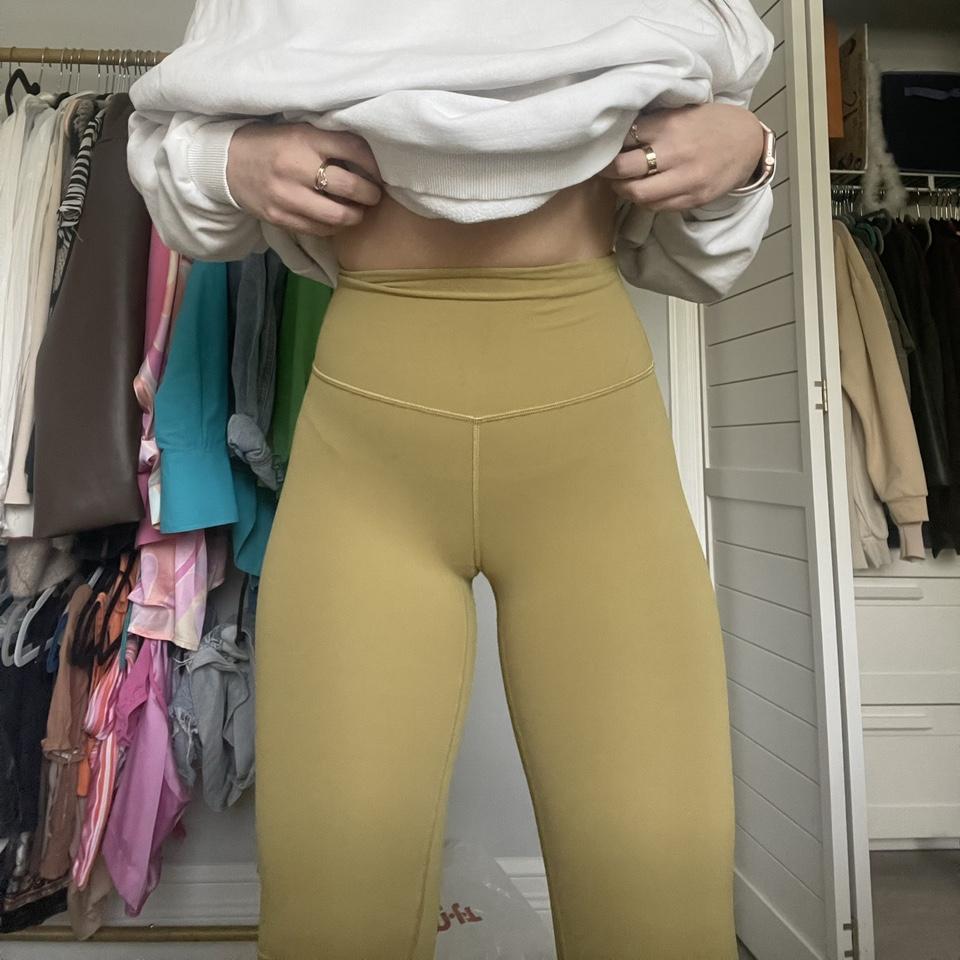 Lululemon pants Size 28 In good condition Color tan - Depop