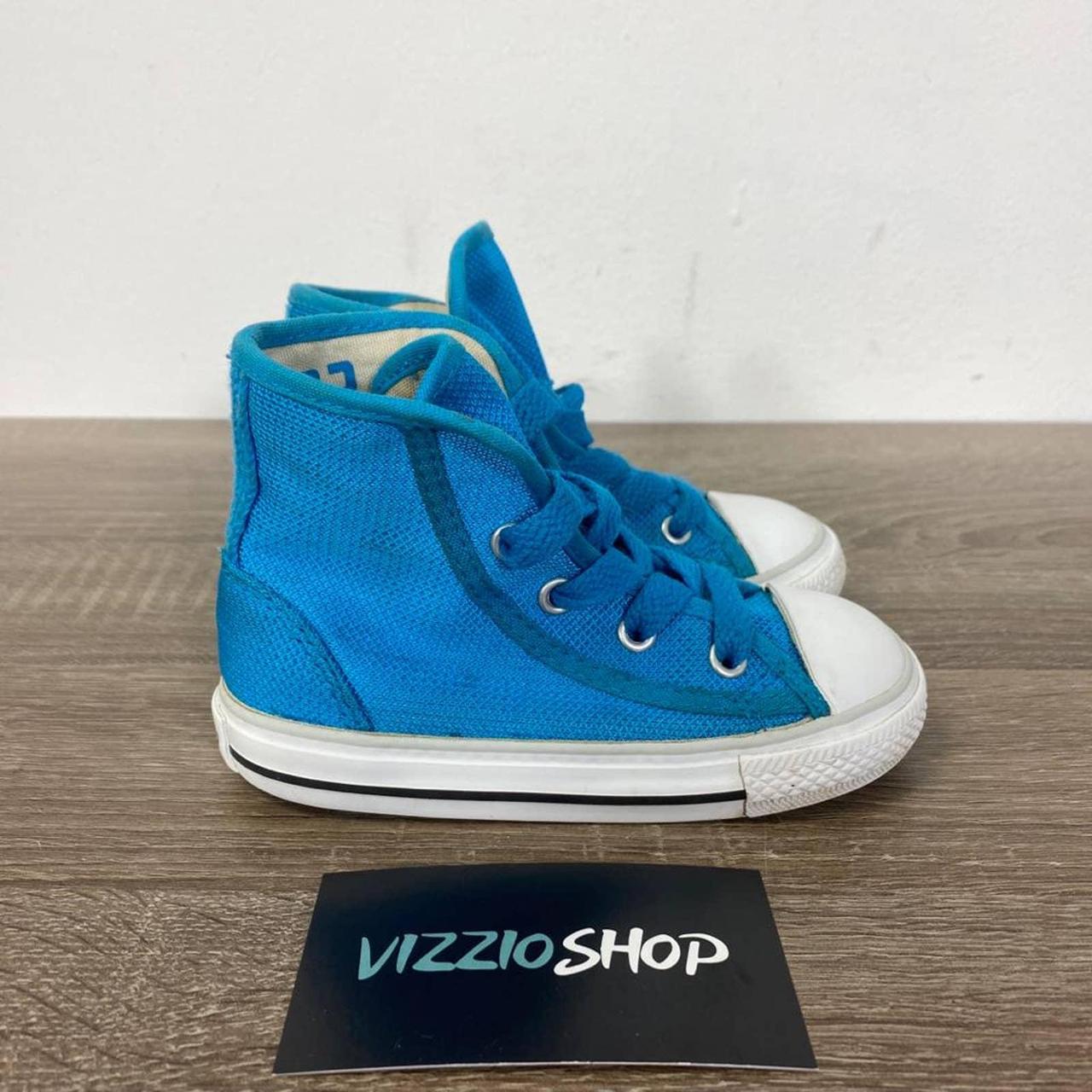 Converse Hi Top Blue White Sneakers 740718F Infant... Depop
