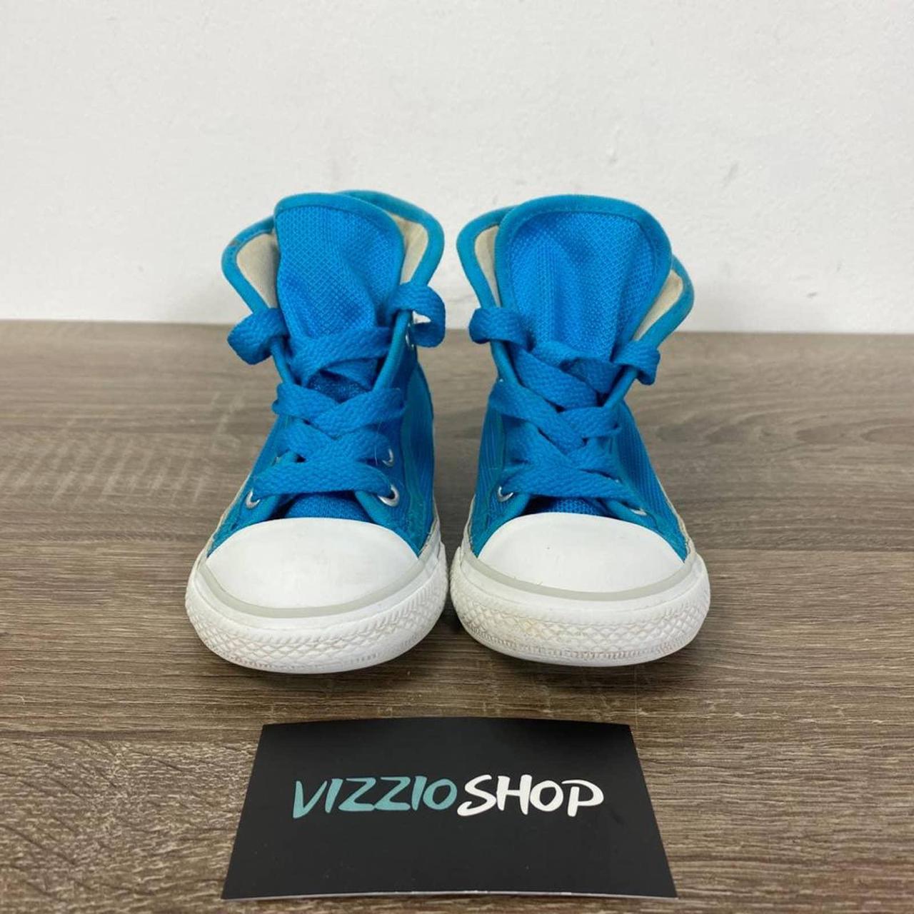 Converse Hi Top Blue White Sneakers 740718F Infant... Depop