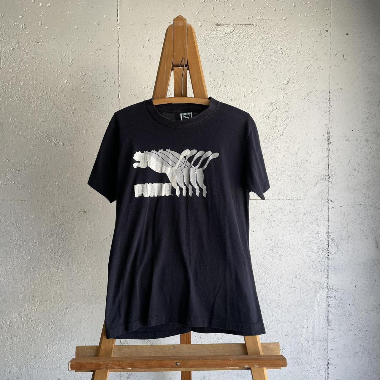 1980s Puma T-shirt. Size L 18x26. Made in USA. Good | Depop