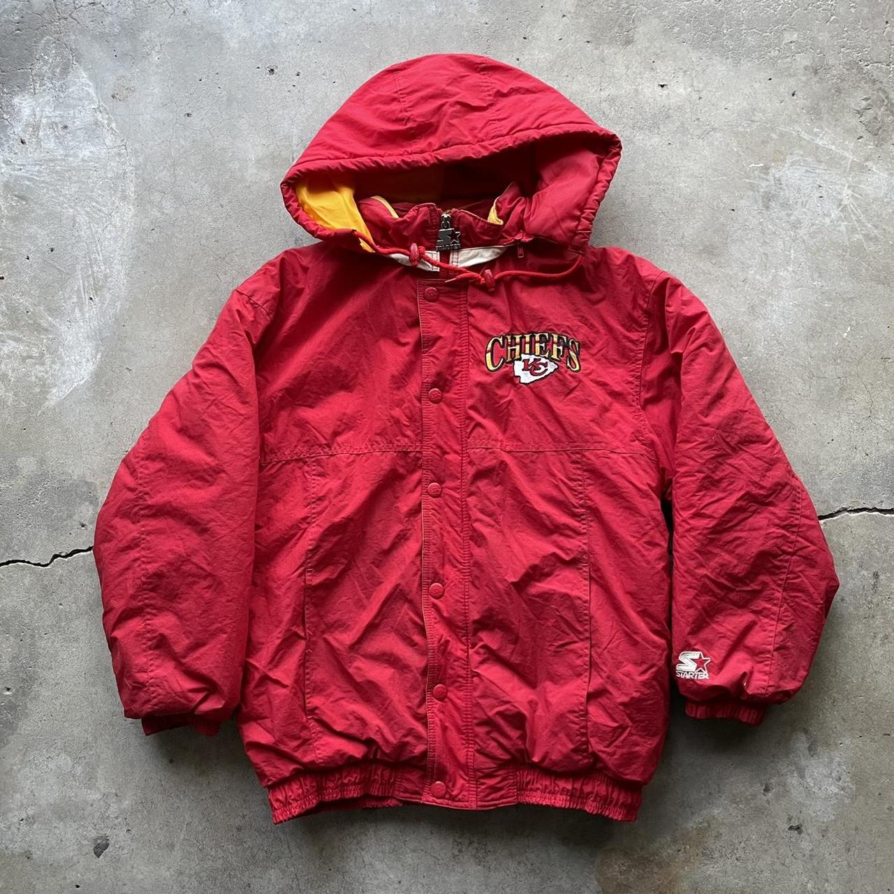 Vintage 90s Kansas City Chiefs Puffer Starter Jacket - Depop