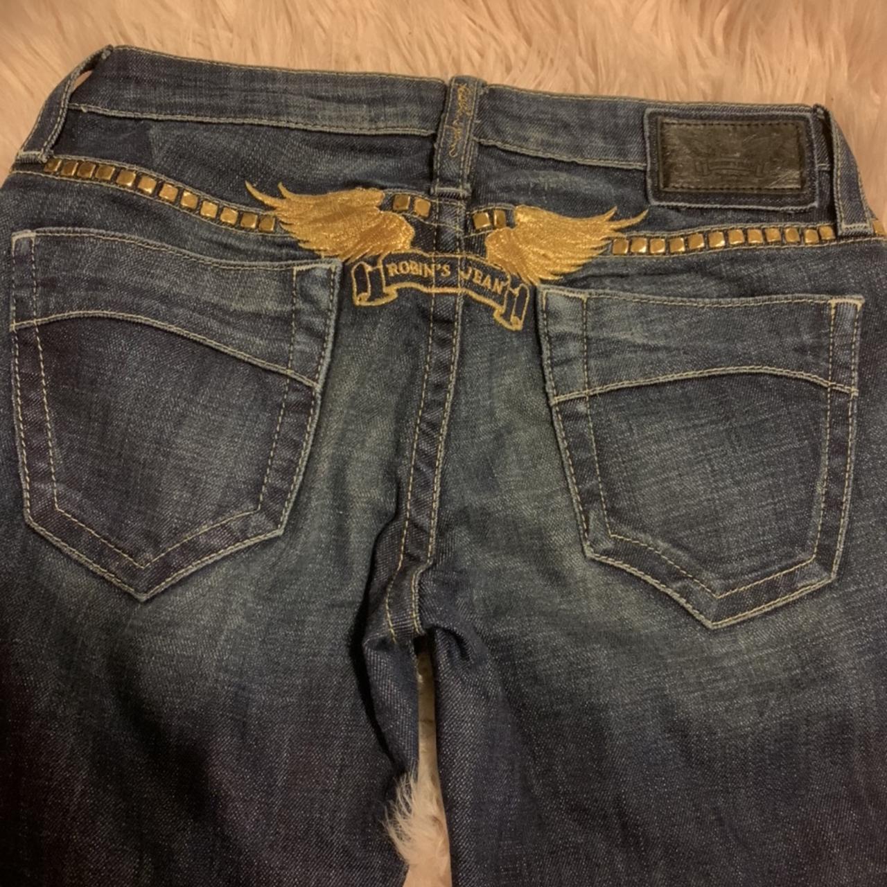 low rise flared robin jeans; super flattering & cute... - Depop