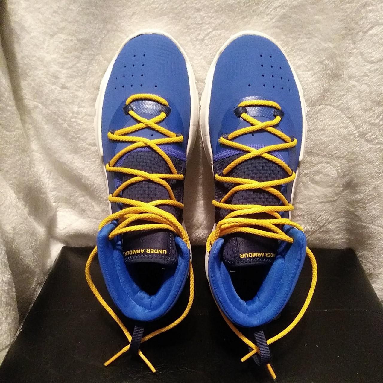 Under Armour SC Stephen Curry Basketball Sneakers Blue Yellow Size 5.5