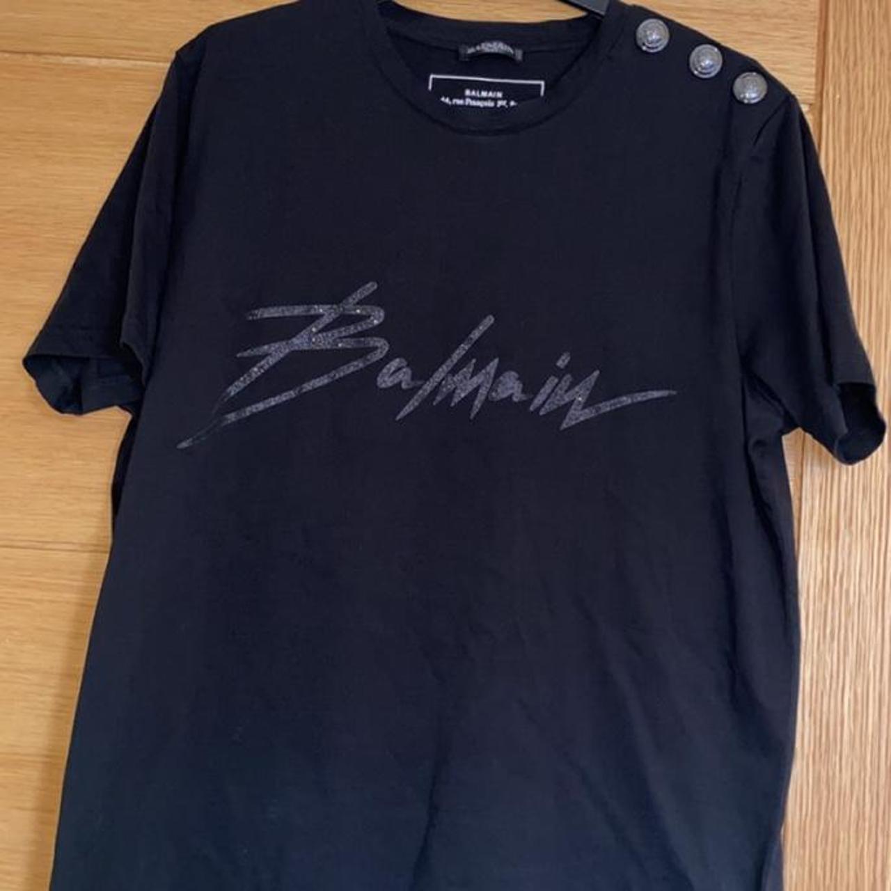 XL Balmain T-shirt 3 buttons. Good condition Fits... - Depop
