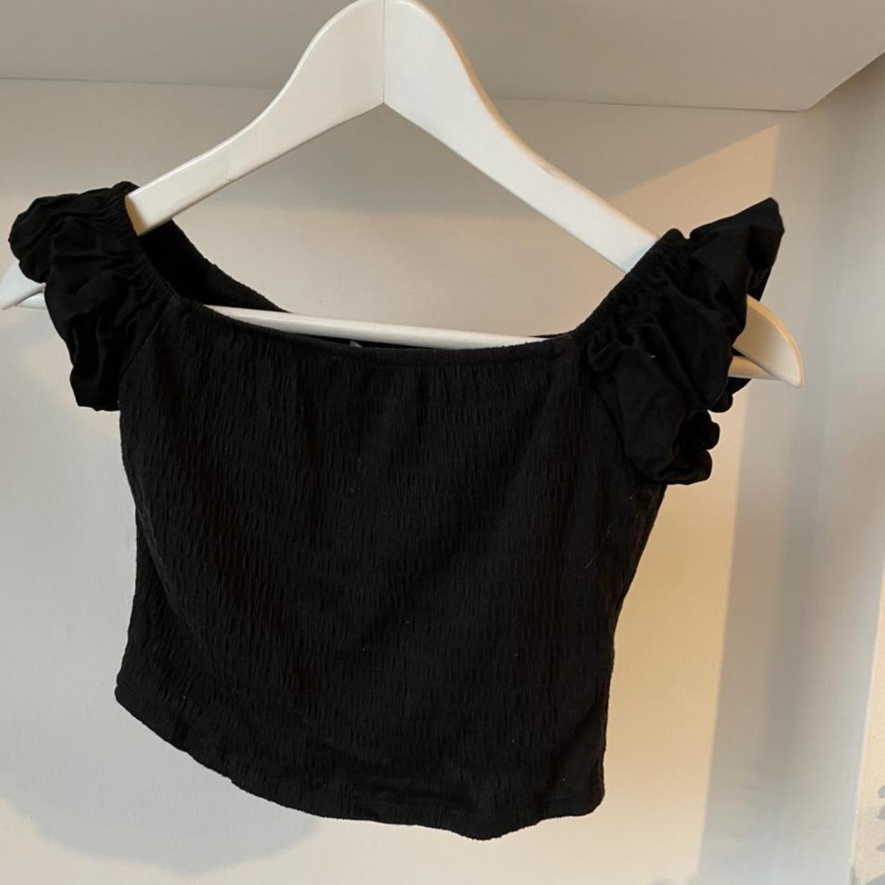 Black puff sleeve top #urbanoutffitters #puffsleeve... - Depop