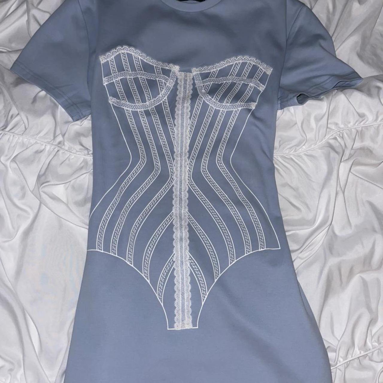 Women's Blue and White Dress (2)