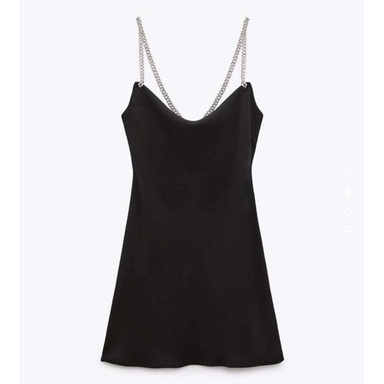 zara black chain dress