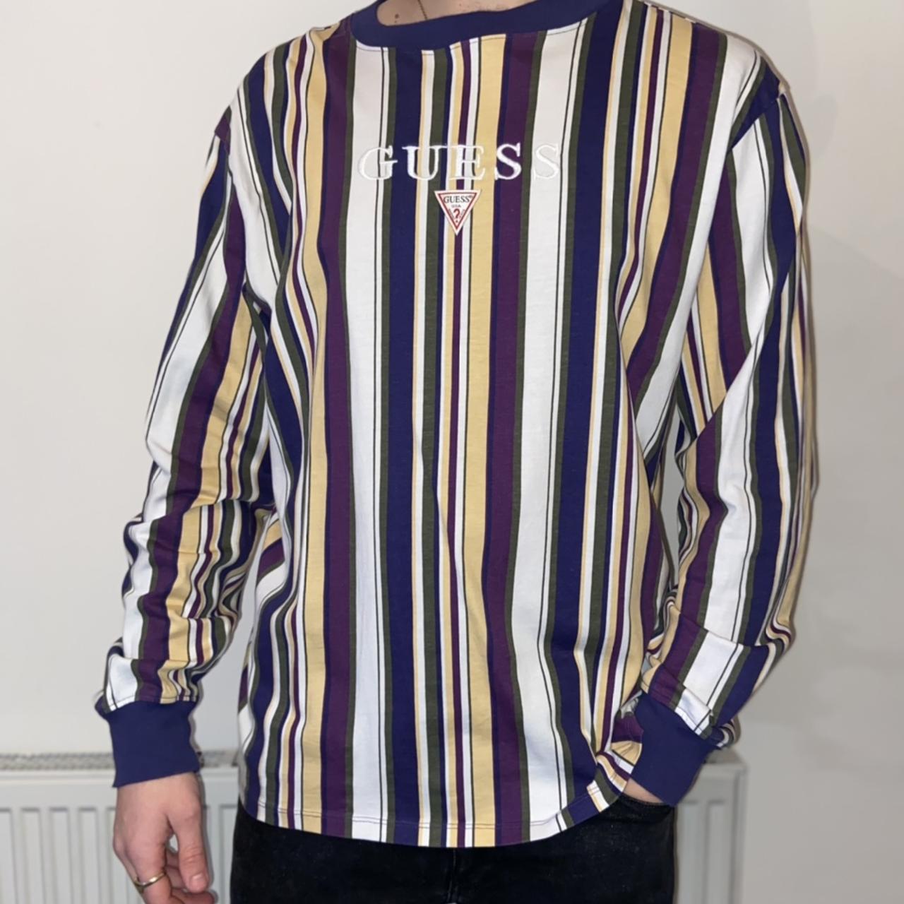 guess vertical striped long sleeve