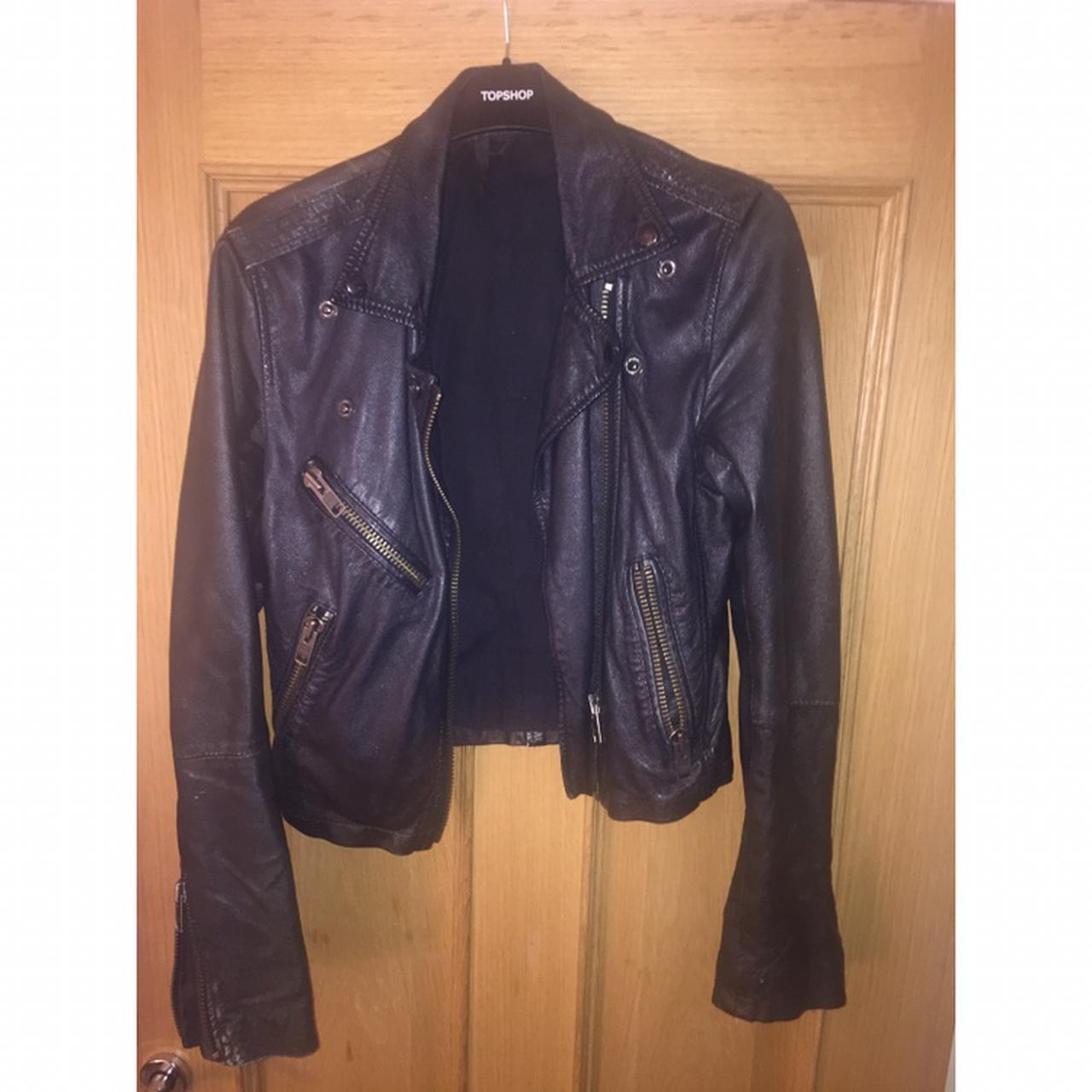 Vintage leather jacket. Size 10 This is a... Depop