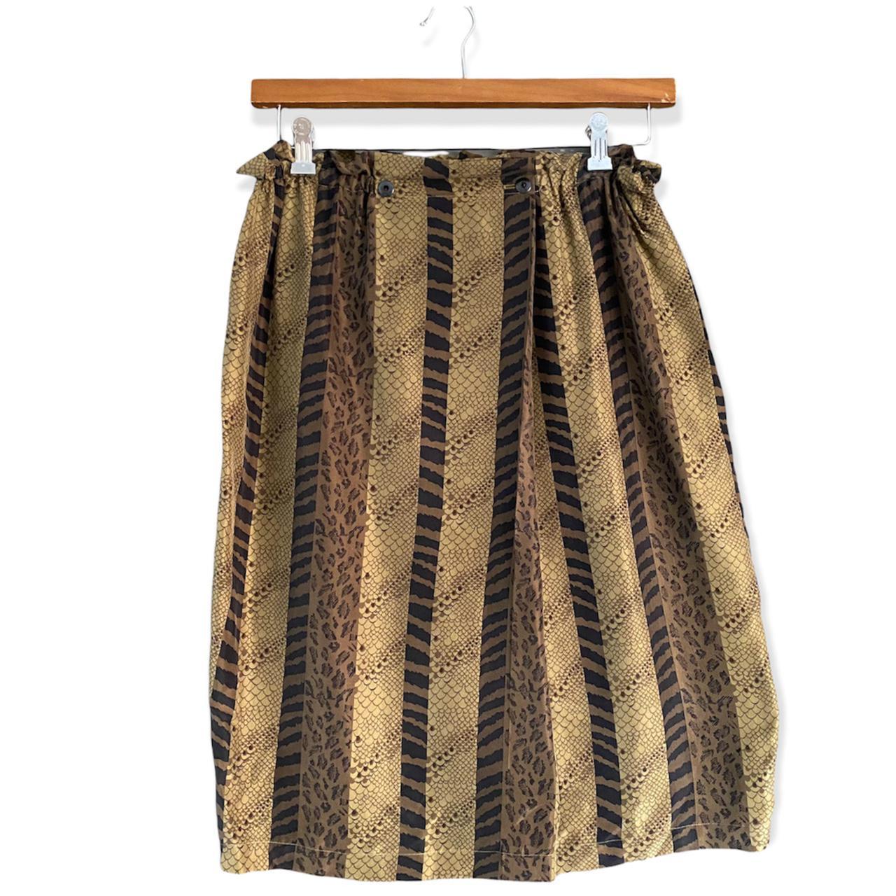 Diane Gilman Silk Animal Print Skirt, -Diane...