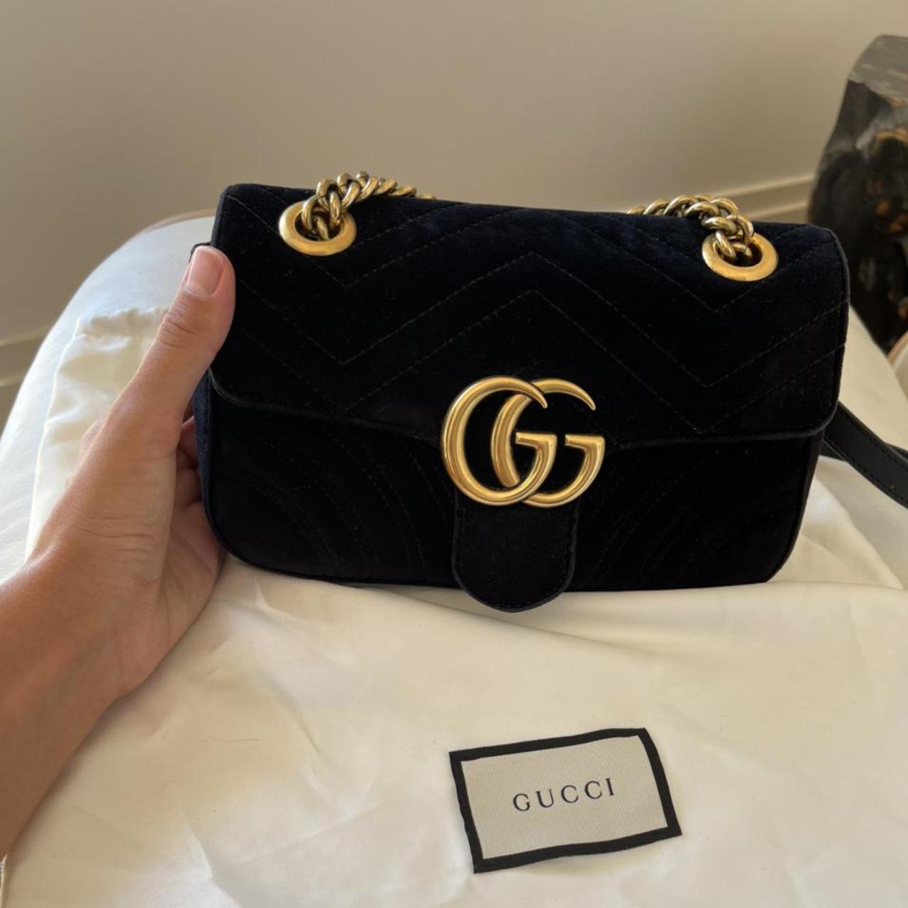 Gucci velvet hot sale black bag