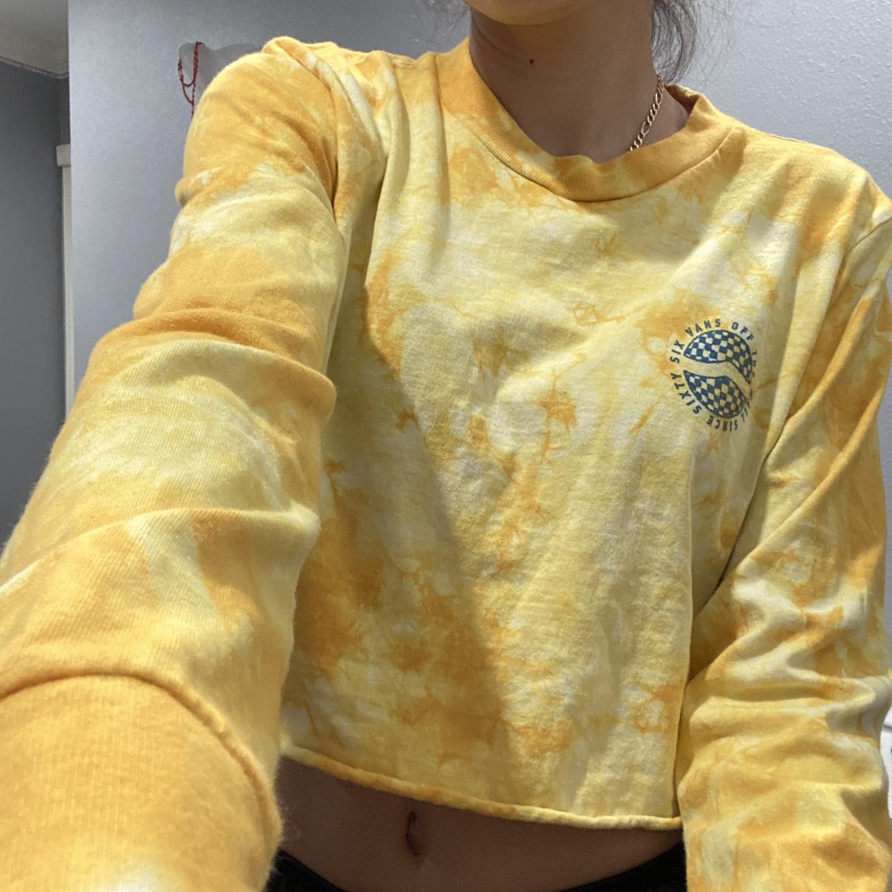 Tie-dye yellow #Vans croptop long sleeve