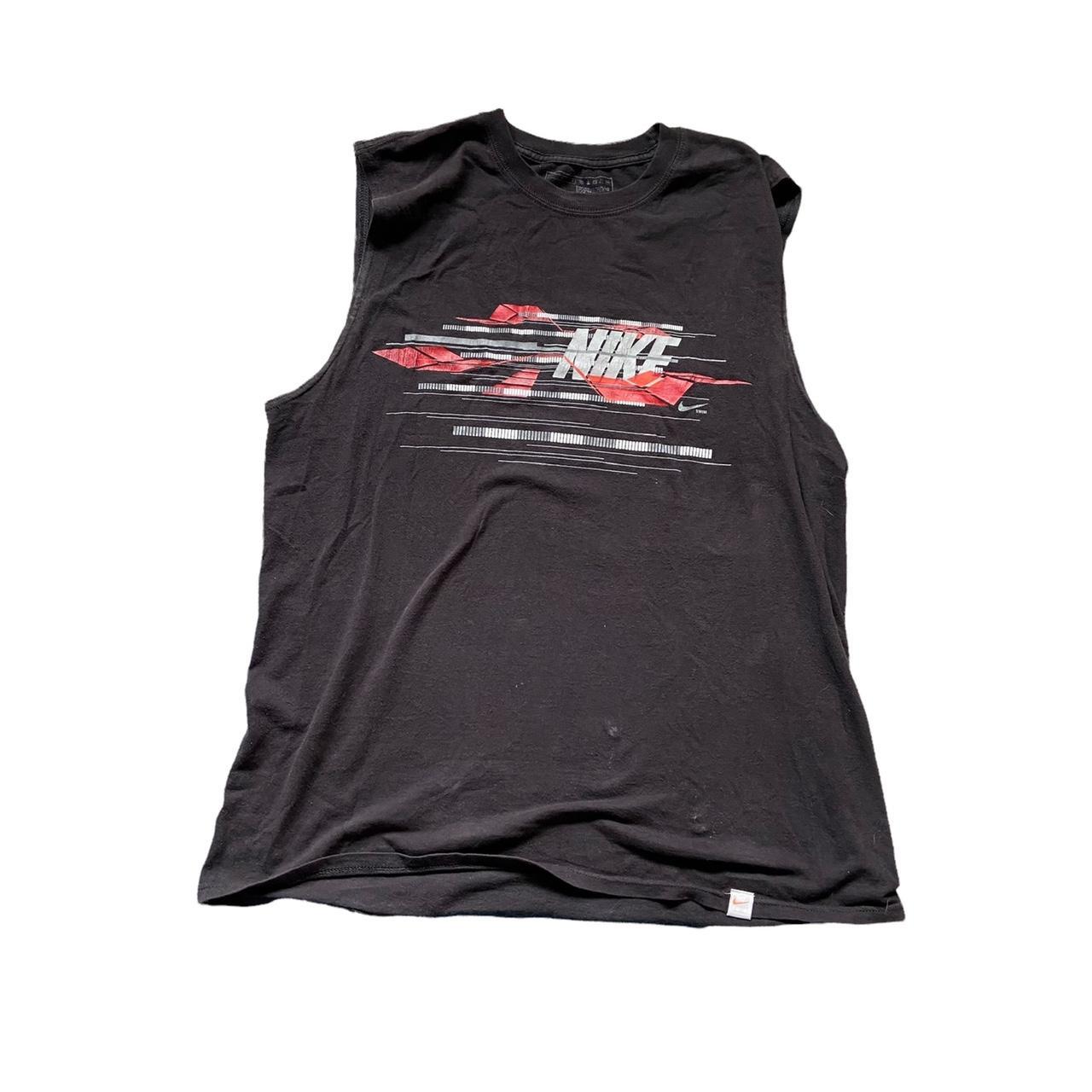 y2k Nike muscle tank-top with really cool design... - Depop