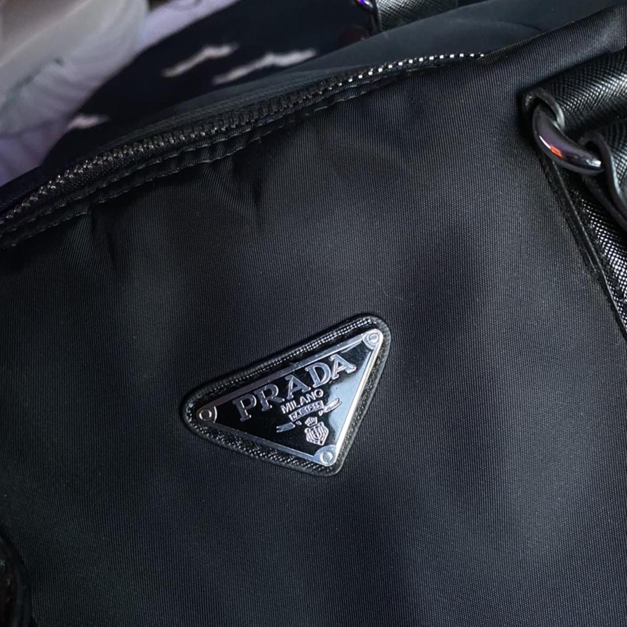 Prada Black Nylon Duffel Bag Medium sized Zipper... Depop