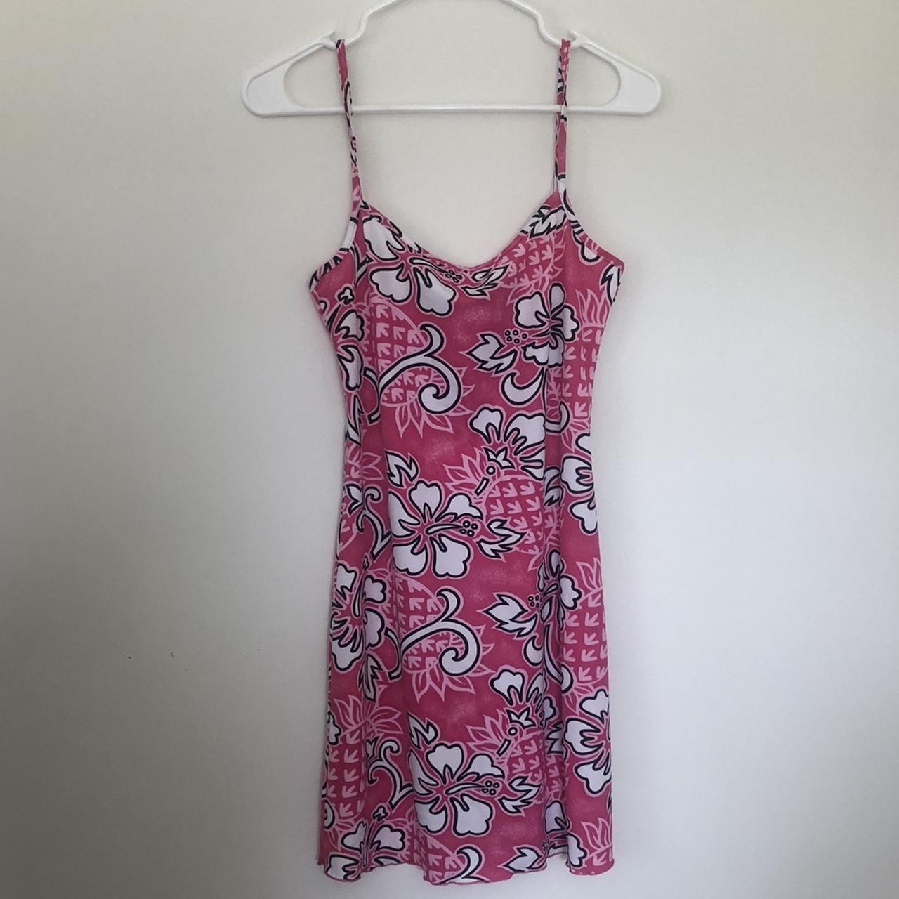 Women's Pink and White Dress | Depop