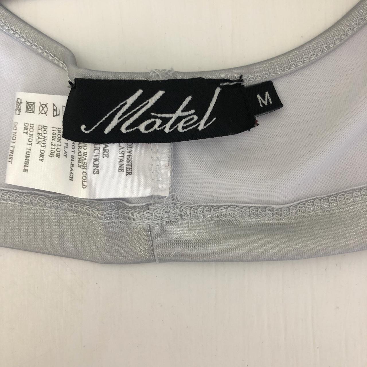 Shiny silver, Motel bandeau halter neck top in size... - Depop