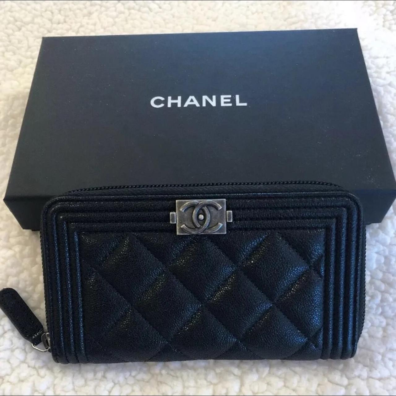 Chanel patent leather mini zip wallet Excellent - Depop