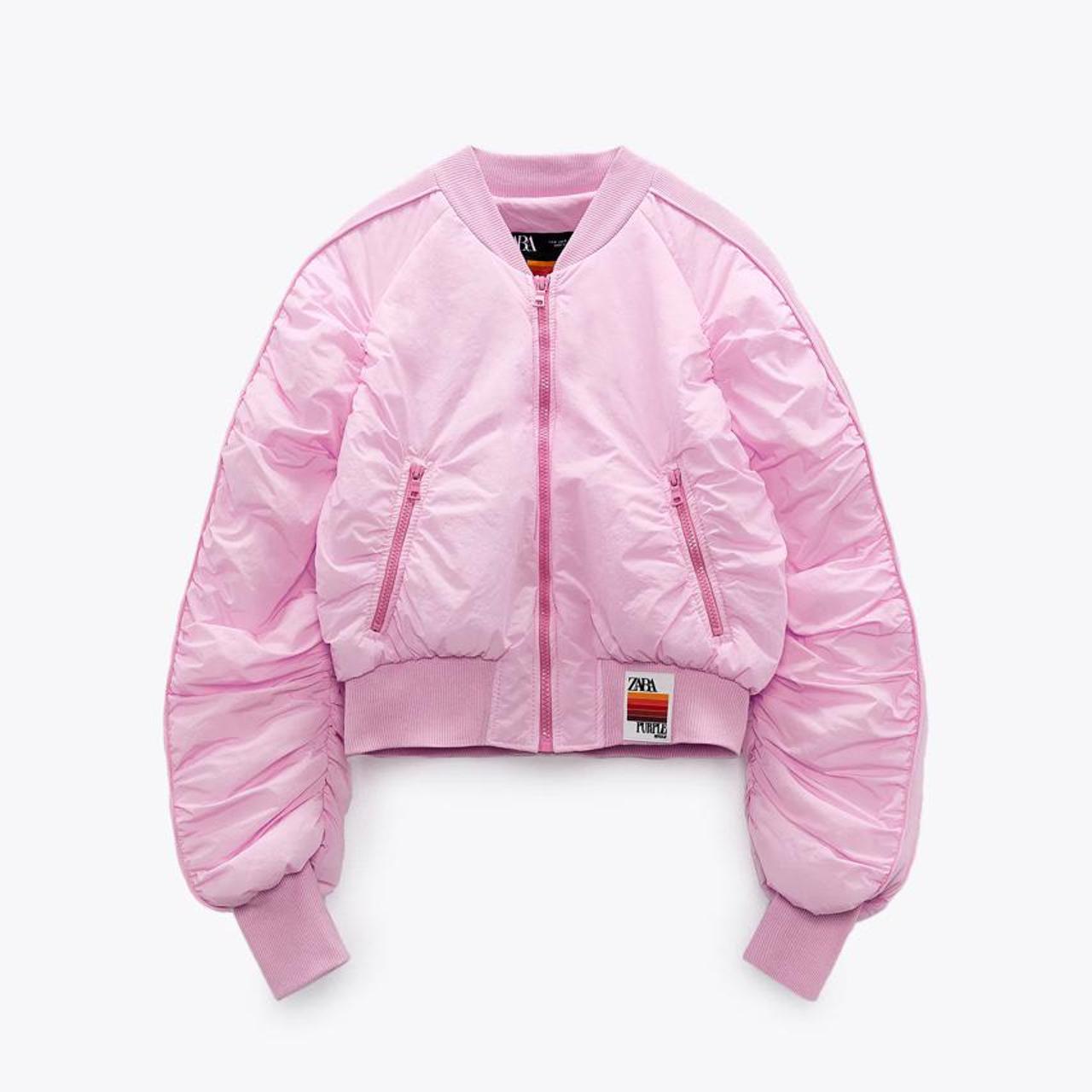 zara pink bomber jacket