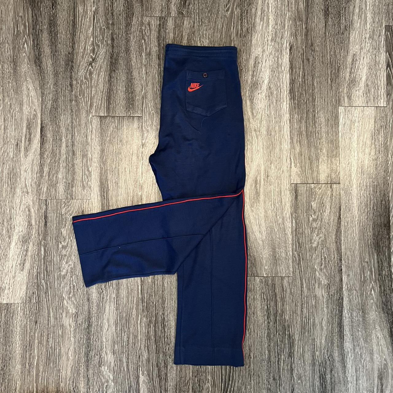 Vintage 1980 Nike track pants with zippers abs back... - Depop