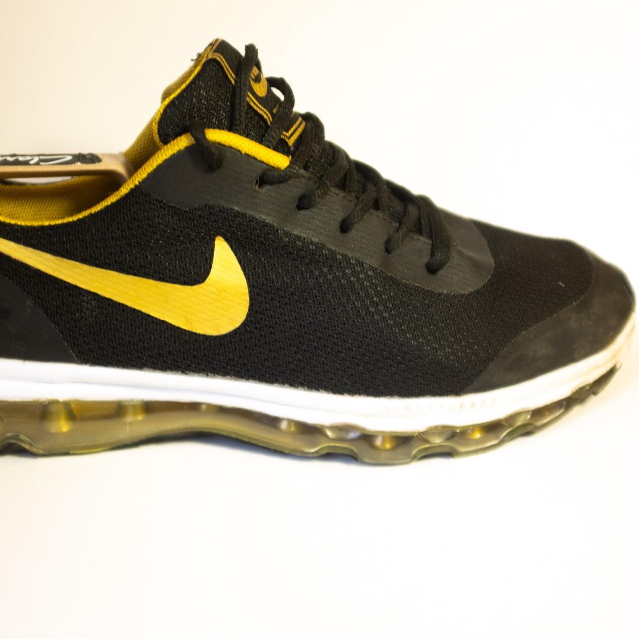 Vintage Nike AIR MAX Black and gold trainers. An... - Depop