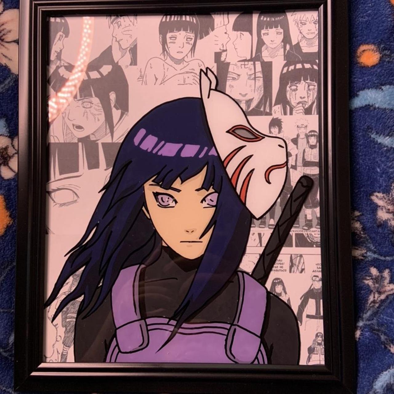 Hinata from Naruto Size: 8in x 10in #glasspainting... - Depop